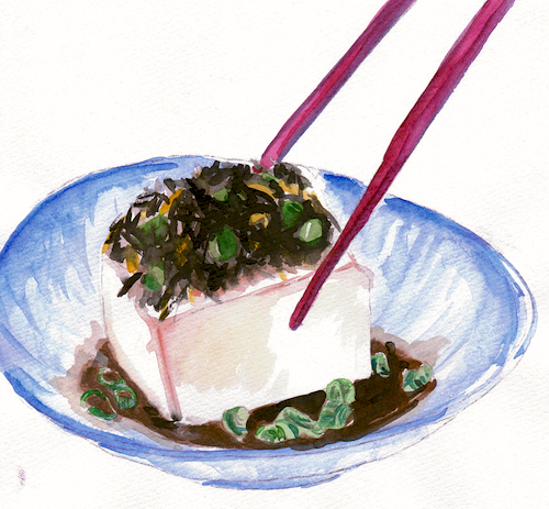 Hijiki Chilled Tofu: An easy Japanese vegetable side dish